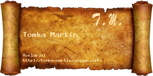 Tomka Martin névjegykártya